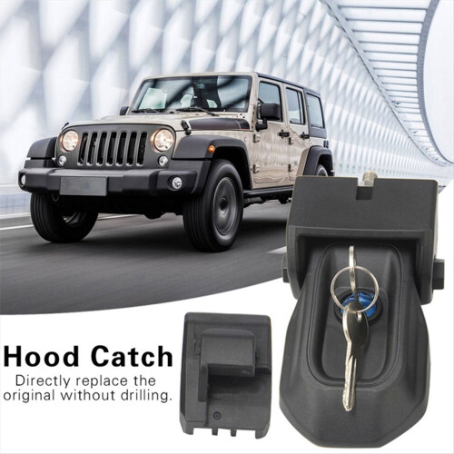 1 conjunto de kit de trava de capô de carro com chave de trava para 2