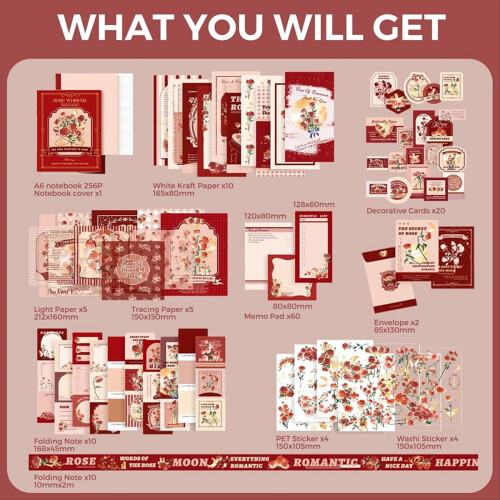 Scrapbooking-Set, DIY-Kunsthandwerk, Rosenflüstern 1