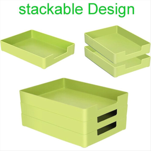 Letter-Size Tray, A4 Plastic Paper Holder File Organizer White 2