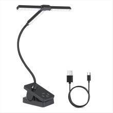 Luz LED para atril de 51 LED, luz plegable recargable con clip