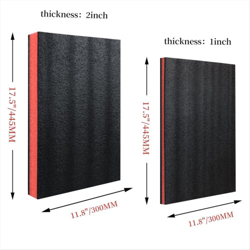 Caixa de ferramentas de espuma 4 peças 18 x 12 x 2 polegadas e 18 x 12 x 1 polegada, inserções 2