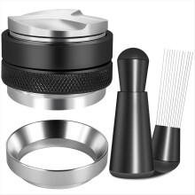 Kit de acessórios para café expresso de 51 mm, ferramenta WDT e conjunto de funil de dosagem