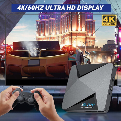 X2 Pro Game Box Retro Video Game Console TV Box Plugue UE 2