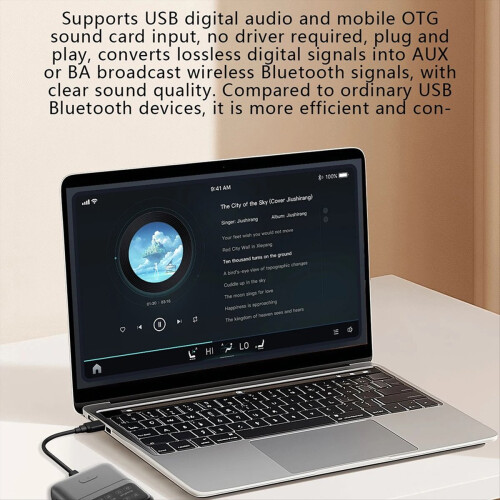 Bluetooth 5.4 audio prijímač vysielač Auracast LE audio adaptér 1