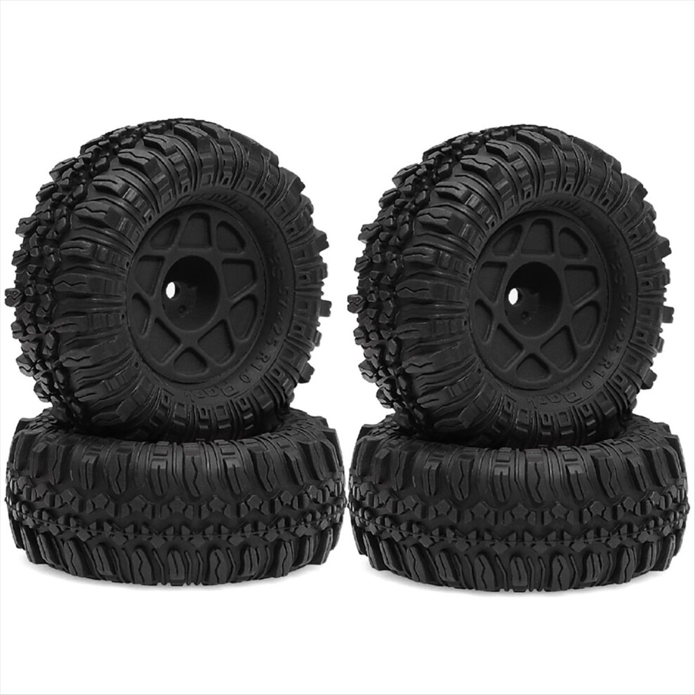 4Pcs 57Mm 1.0 Inch Beadlock Wheel Tire Set For Trx4m Scx24 Ax24 Black 4851329416104