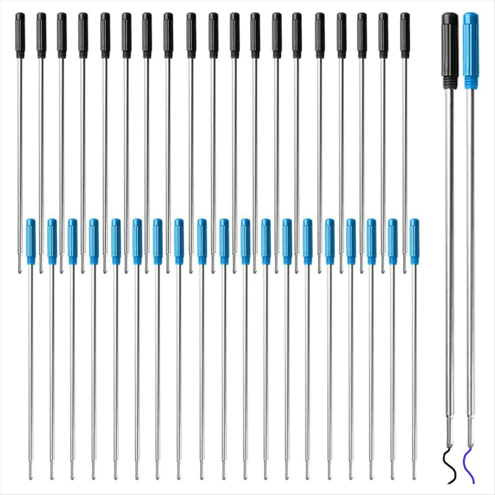 40Pcs 11.6Cm/4.57Inch Pen Ink Refills + Black/Blue 4851329416913