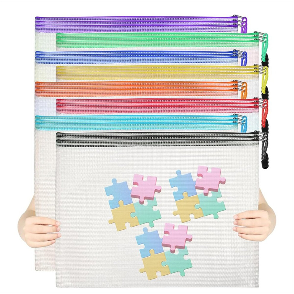 24Pcs Mesh Zipper Pouch Bags,8 Colors Reusable Clear Travel Pouches Orange/Red/Yellow 4851529671860