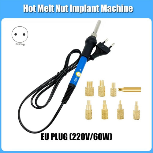 Heat Set Insert Soldering Iron Tip Thread Insertion Kit EU-Plug 1