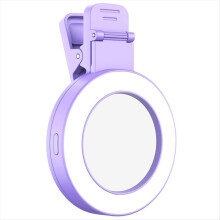 Clip pentru lumină selfie cu 3 moduri de iluminare, inel de lumină rotativ la 180