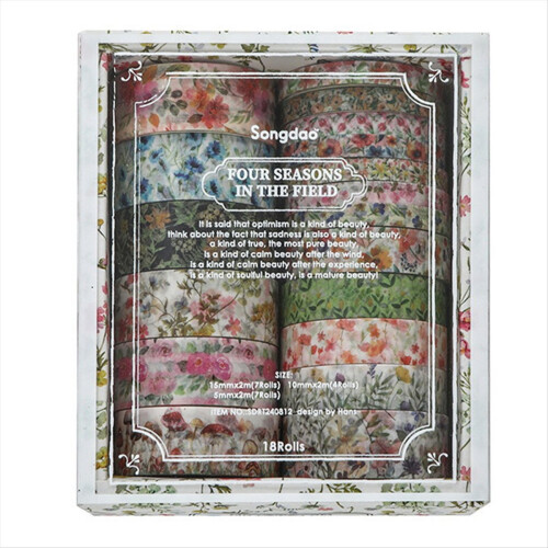 18 τεμάχια Washitape Είδη Scrapbooking Ημερολόγιο Washitape Άνοιξη
