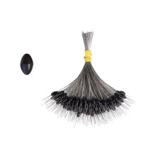 300Pcs Silicone Space Bean Fishing Bobbers Stoppers-Black S