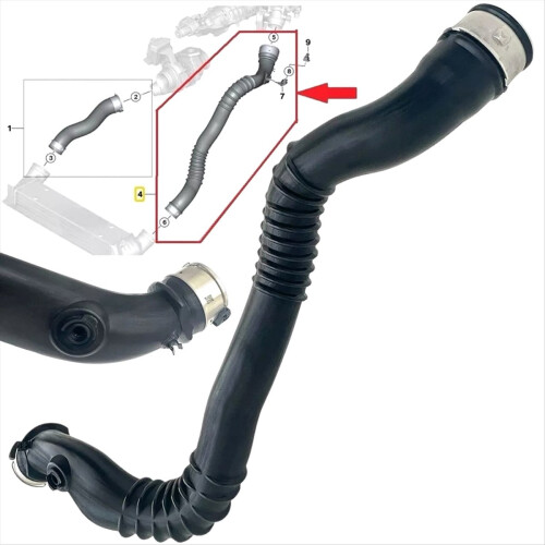 Turbo Intercooler Rør Turboladet Ladeluftslange til 2