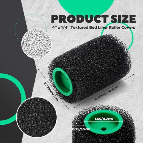 12 Pcs 4inch Textured Bed Liner Roller Covers Quick Dry Roll 1
