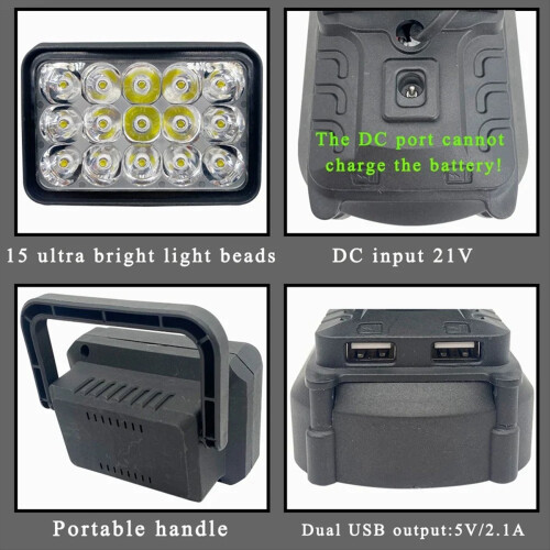 Για μπαταρία ιόντων λιθίου 14,4V 18V BL1830 LED, λάμπα εργασίας BL1430 2