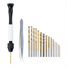 Perceuse manuelle à étau à broches avec 25 forets (0,5 mm à 3 mm) C