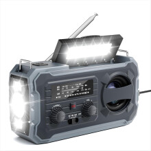 Rádio meteorológico de emergência, rádio solar de 8000 mAh e rádio de manivela