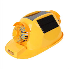 Capacete de segurança com ventilador duplo e luz solar