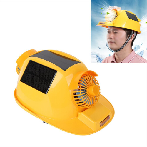 Capacete de segurança com ventilador duplo e luz solar 2