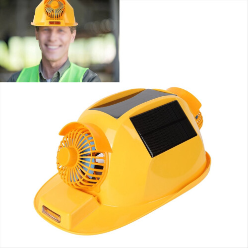 Capacete de segurança com ventilador duplo e luz solar 1