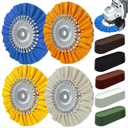 Roda de polimento de vias aéreas de 8 polegadas, kit de polimento de roda de alumínio de 9 peças 1
