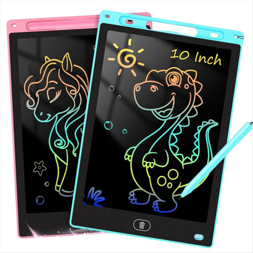 Tablet de escrita LCD para crianças - Tablet de desenho pré-escolar de 10 polegadas - Pacote com 2