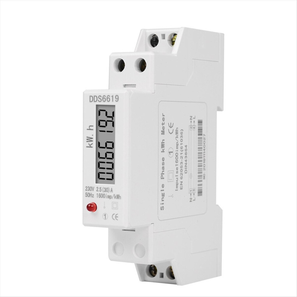 Dds6619-002 Rail Type Electric Energy Meter 1P 60A 230V 4851529652470