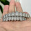 10/10 Dentes com Pedra Gelada e Tampas de Dentes Douradas 6