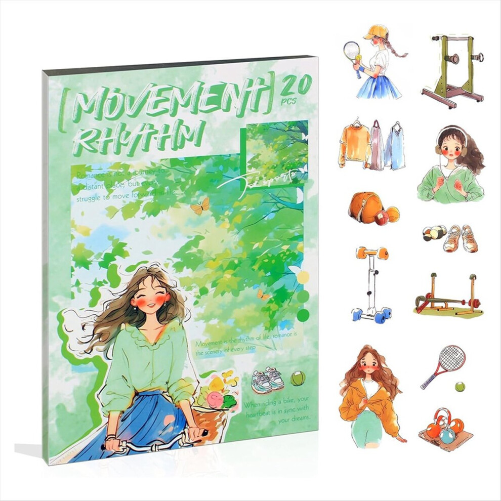 Vrouwen Journal Stickerboek, PET Mensen Stickers Beweging Ritme