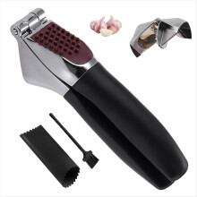 Garlic Made of Zinc Alloy Manual, Includes Cleaning Brush