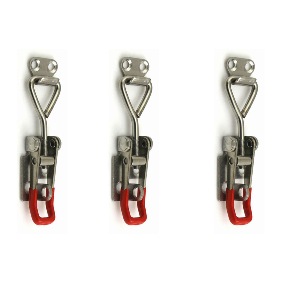 Toggle Clamp 3-Piece Adjustable 102Mm Stainless Steel Lockable Quick Release Latch For Doors Cabinets Boxes 9393856092451