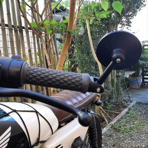 Motorcycle Handlebar Side Mirror Adjustable Round Mirror Universal 2