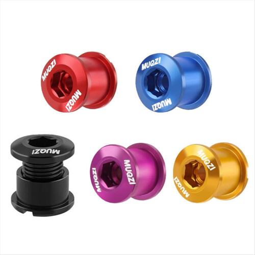 5Pcs Chainring Bolts Set 6.5mm Single Chainring Screws Red 2