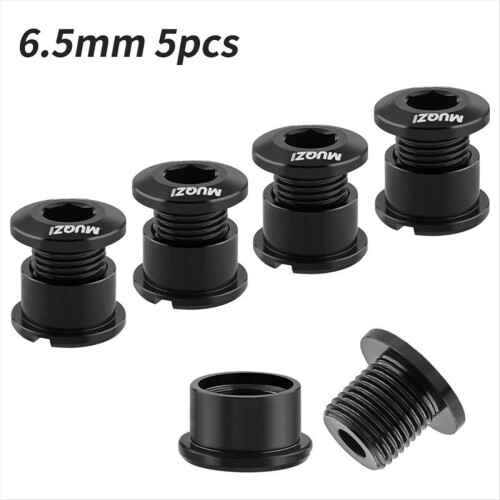 5Pcs Chainring Bolts Set 6.5mm Single Chainring Screws Black 1