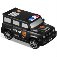 Salvadanaio digitale con impronta digitale, auto della polizia, password per bambini