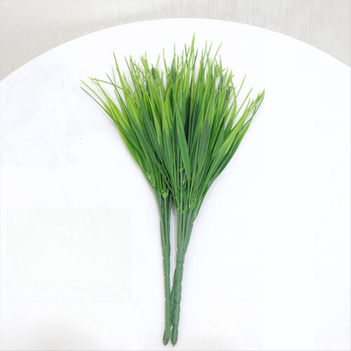 Grama artificial de plástico, grama verde vegetal 1