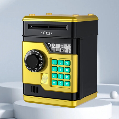 Cofrinho Eletrônico Caixa Eletrônico Senha Cofrinho Dourado 1