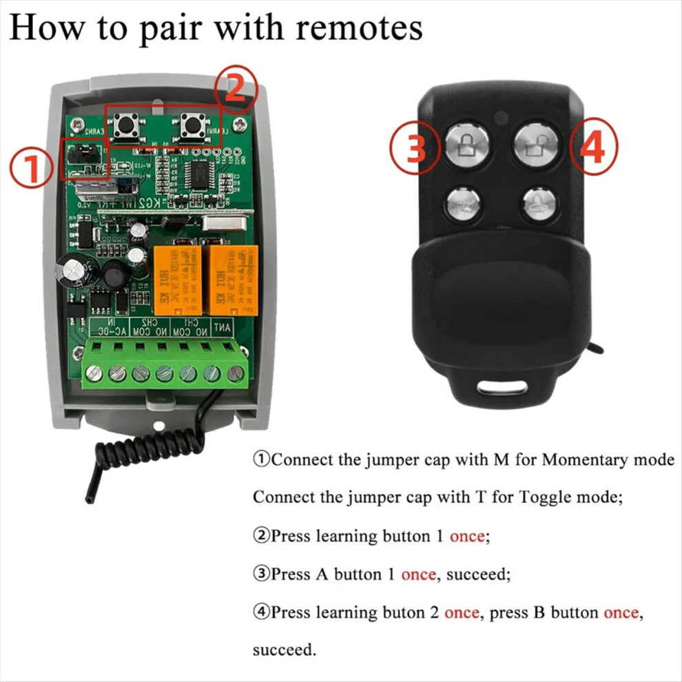 Tuya Wifi Garage Door Remote Control Receiver 433Mhz 2Ch Receiver 4852041422084