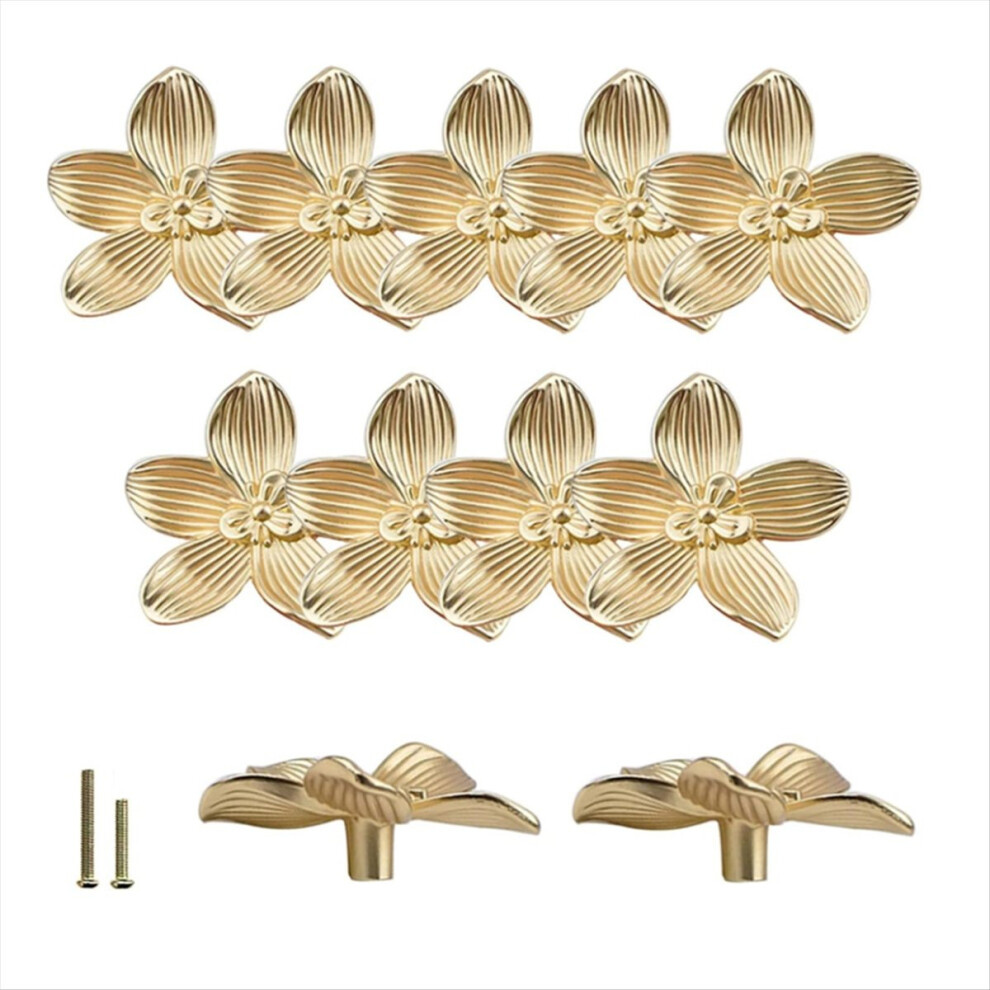 12Pcs Gold Flower Drawer Knobs Petal Kitchen Cabinet Knobs 4852041473611