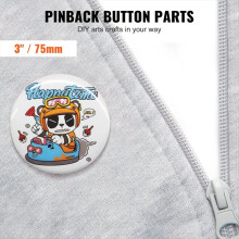 200 Sets 3 Inch 75mm Pin Back Button Parts for Button Maker Machine,