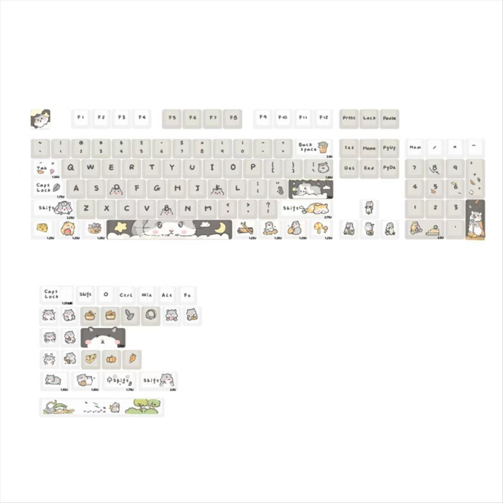 132 Keys Cute Mouse Theme Keycaps Xda Profile Key Caps English 4852911566702