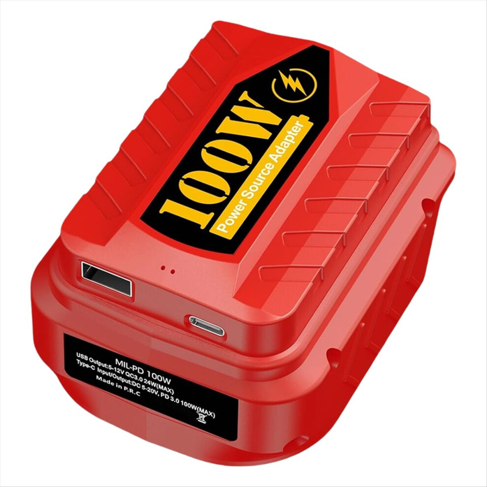 Pd100w Usb Charger Adapter For Milwaukee 18V M18 Battery 4852911599649