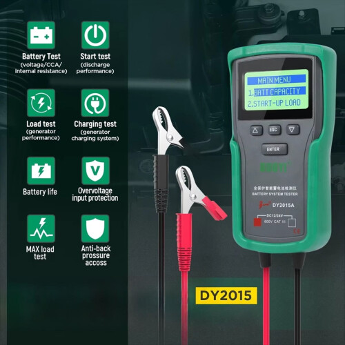 DUOYI 12V & 24V Δοκιμαστής Μπαταρίας Αυτοκινήτου για Αυτόματη Φόρτωση Μπαταρίας AC DY2015 2
