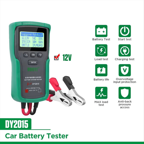 DUOYI 12V & 24V Δοκιμαστής Μπαταρίας Αυτοκινήτου για Αυτόματη Φόρτωση Μπαταρίας AC DY2015 1