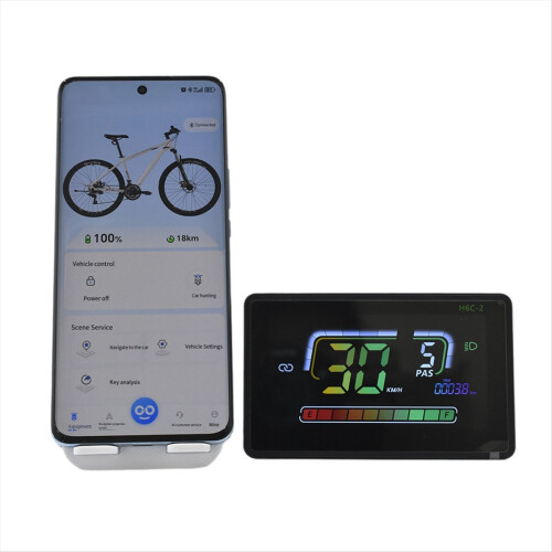 H6C-2 E-Bike Bluetooth LCD Display Meter Scooter Snelheidsmeter 6PIN 2
