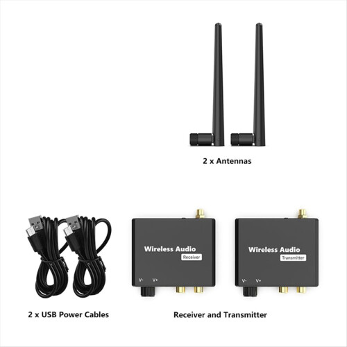 Wireless Audio Transmitter and Receiver, 2.4GHz Hi-Fi Audio Adapter 2