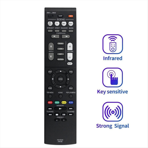 Replace RAV534-ZP45780 Remote Control for Yamaha AV Receiver RX-V485 1