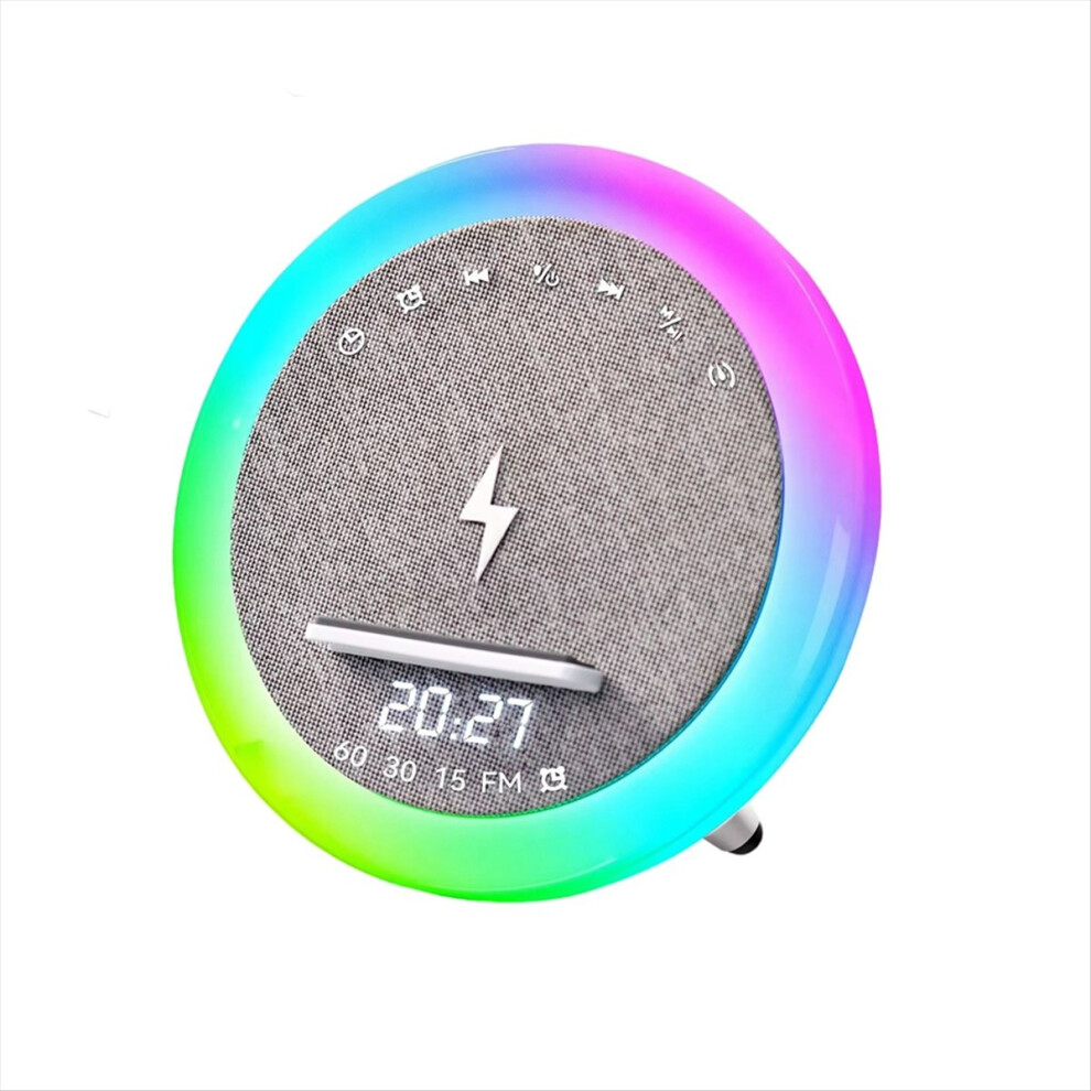 Alarm Clock Bluetooth Speaker Noise Sleep Aid Music Player White 4852911526898
