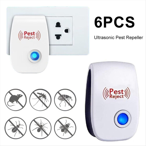 6Pcs Ultrasonic Pest Repeller Insect Bug Repeller Long Range EU Plug 2