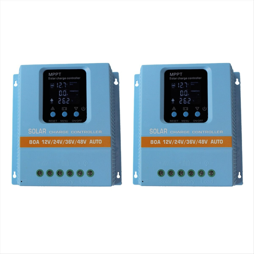2Pcs Mppt Solar Charger Controller 100A 80A 12V-48V Auto Dual 4852911536408