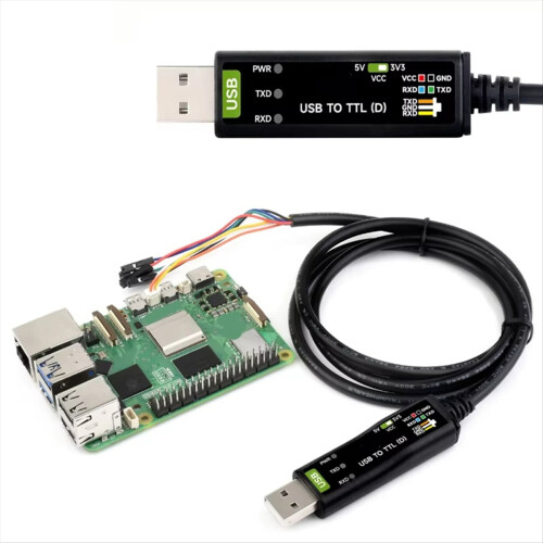 Câble USB vers série TTL de qualité industrielle, interface à tête libre 4 broches 1